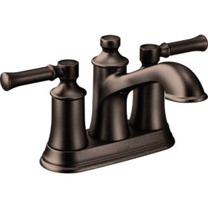 moen 6802orb dartmoor two-handle low arc bathroom faucet, oil rubbed bronze