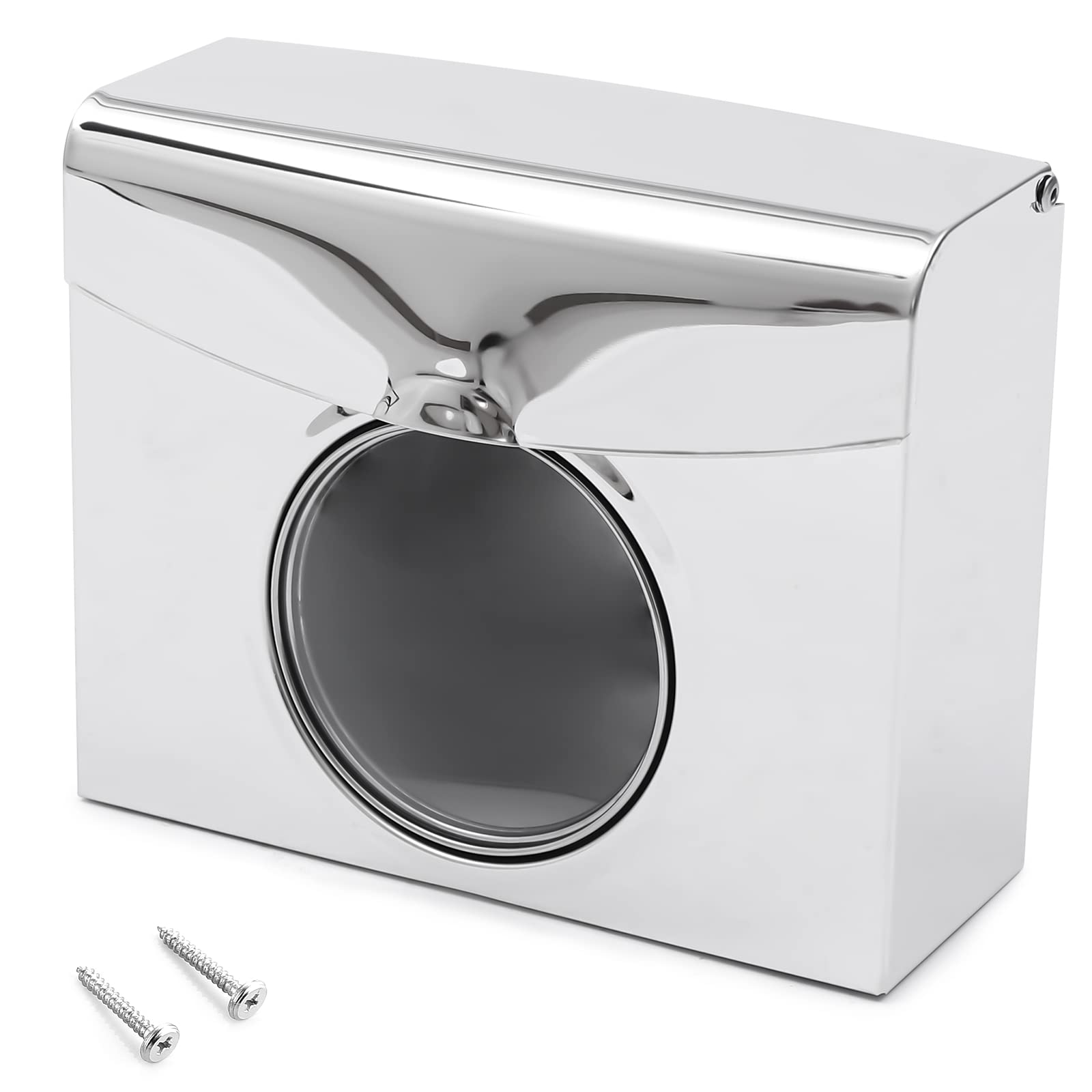 Tissue Box Holder Stainless Steel Wall Mount Tissue Dispenser Arc-Shape Tissue Outlet Square Tissue Box for Bathroom Toilet Kitchen