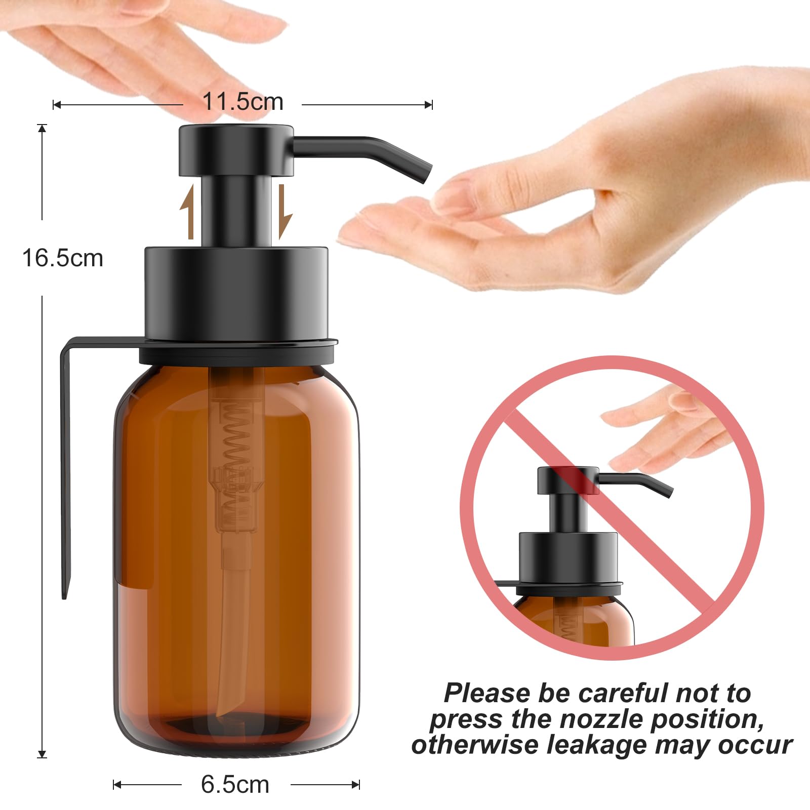 Shampoo and Conditioner Dispensers, Wall Mounted Soap Dispensers Bathroom, No-Drill Shampoo Bottles for Bathroom Shower Bottles Refillable with Labels Amber Shower Hand Dish Soap Pump Dispensers Home