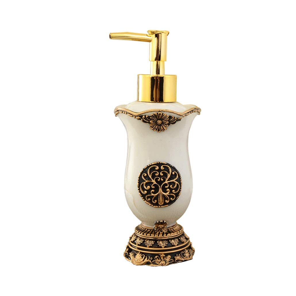 Gold Soap Dispenser Ceramic Refill Liquid Hand Rust Proof Pump Gorgeous Durable Classic Design Sparkle Hotel Bath 180ml (Size : Arc)