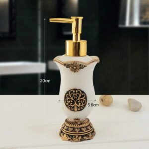 Gold Soap Dispenser Ceramic Refill Liquid Hand Rust Proof Pump Gorgeous Durable Classic Design Sparkle Hotel Bath 180ml (Size : Arc)