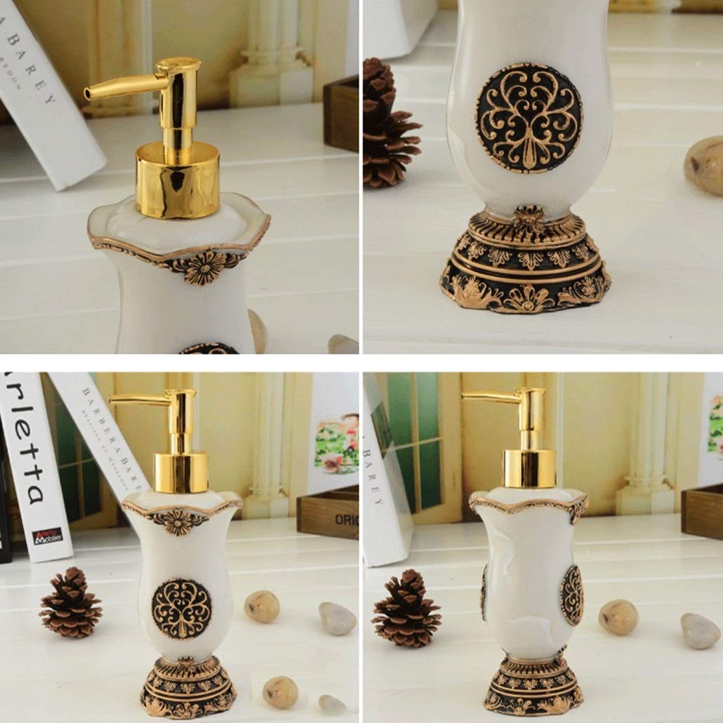 Gold Soap Dispenser Ceramic Refill Liquid Hand Rust Proof Pump Gorgeous Durable Classic Design Sparkle Hotel Bath 180ml (Size : Arc)