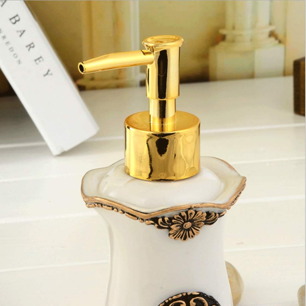 Gold Soap Dispenser Ceramic Refill Liquid Hand Rust Proof Pump Gorgeous Durable Classic Design Sparkle Hotel Bath 180ml (Size : Arc)