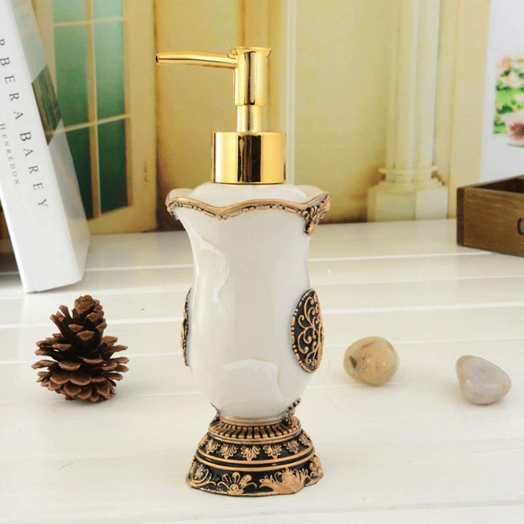 Gold Soap Dispenser Ceramic Refill Liquid Hand Rust Proof Pump Gorgeous Durable Classic Design Sparkle Hotel Bath 180ml (Size : Arc)