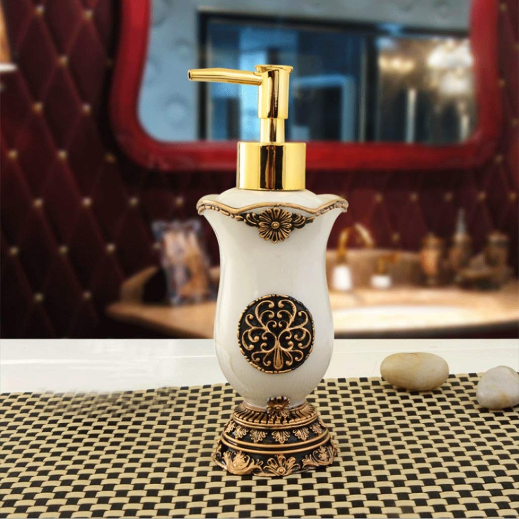 Gold Soap Dispenser Ceramic Refill Liquid Hand Rust Proof Pump Gorgeous Durable Classic Design Sparkle Hotel Bath 180ml (Size : Arc)