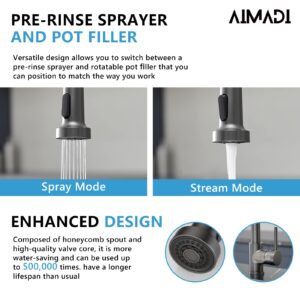 Kitchen Faucet with Sprayer AIMADI,Farmhouse High Arc Single Handle Spring Kitchen Sink Faucet Modern rv Stainless Steel Pull Down Kitchen Faucets,Grifos De Cocina