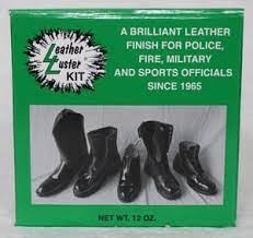 1 Set of Hi Gloss Patent Leather Finish Black Military Shoe Shine