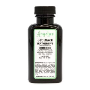 angelus leather dye - flexible leather dye for shoes, boots, bags, crafts, furniture, & more 3oz (jet black)