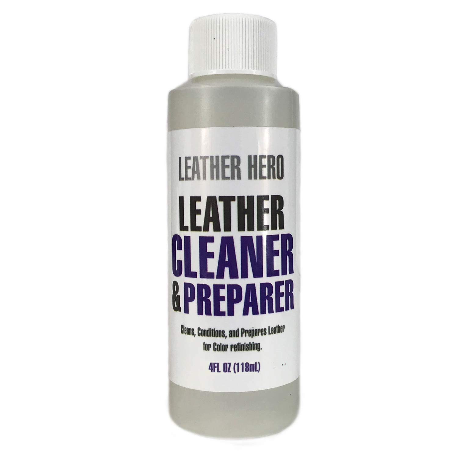 Leather Hero Cleaner & Restorer - 4oz (Makes 16oz) - Safe for All Smooth Leather - Made in USA