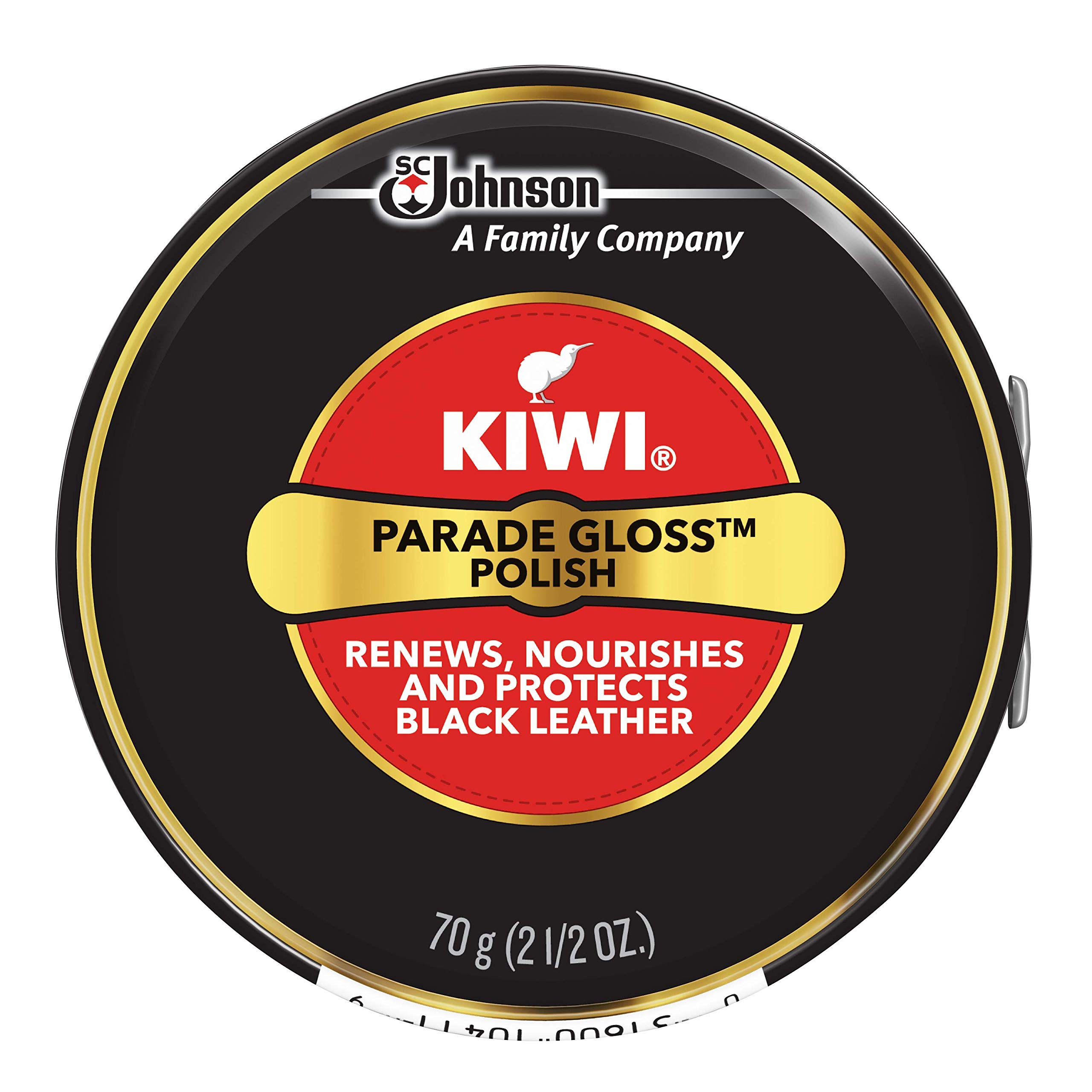 KIWI Black Parade Gloss Shoe Polish and Shine | Leather Shoe Care for Dress Shoes and Boots | Carnuba Wax | 2.5 Oz