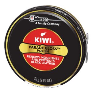 KIWI Black Parade Gloss Shoe Polish and Shine | Leather Shoe Care for Dress Shoes and Boots | Carnuba Wax | 2.5 Oz