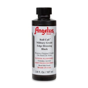 Angelus Roll Call Military Grade Edge Dressing Leather Luster Shine Shoe Polish Instant Shine Black- 3.6oz