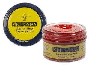 meltonian cream | scarlet 022 | quality shoe polish for leather | use on boots, shoes, purses, furniture | cream based shoe polish | leather conditioner | 1.7 oz jar