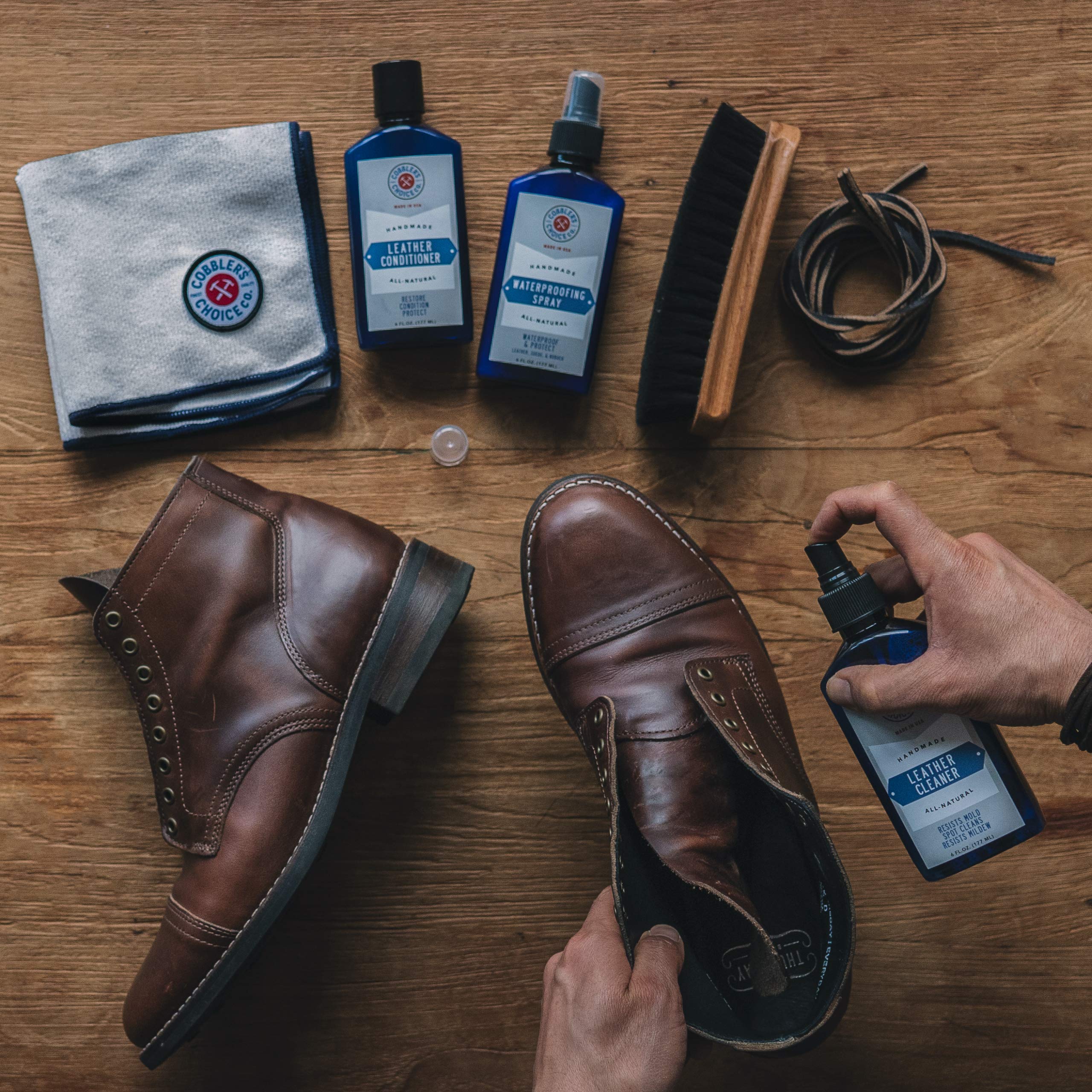 Cobbler's Choice Essential Leather Kit - Premium Shoe Care - All Natural Ingredients - Unbeatable Quality!