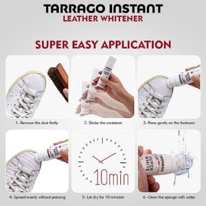 Tarrago Super White- Shoe Whitener Instant Cleaner for Sneakers with Applicator Tip for Leather Renew 75mL