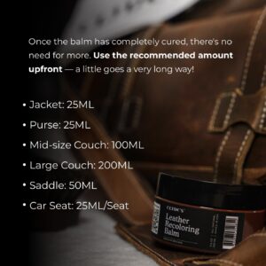 Clyde's™ Leather Recoloring Balm | Non Toxic Leather Color Restorer for Furniture, Car Seat, Tack | 21 Colors of Restoration Leather Dye