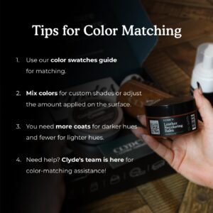 Clyde's™ Leather Recoloring Balm | Non Toxic Leather Color Restorer for Furniture, Car Seat, Tack | 21 Colors of Restoration Leather Dye