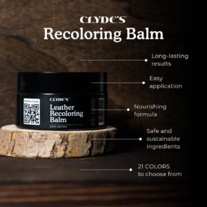 Clyde's™ Leather Recoloring Balm | Non Toxic Leather Color Restorer for Furniture, Car Seat, Tack | 21 Colors of Restoration Leather Dye