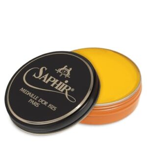 SAPHIR Medaille d’Or Pate De Luxe - Natural Wax Shoe Polish for Leather Shining - 50ml - Wax Yellow