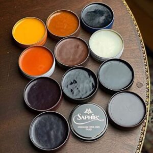 SAPHIR Medaille d’Or Pate De Luxe - Natural Wax Shoe Polish for Leather Shining - 50ml - Wax Yellow