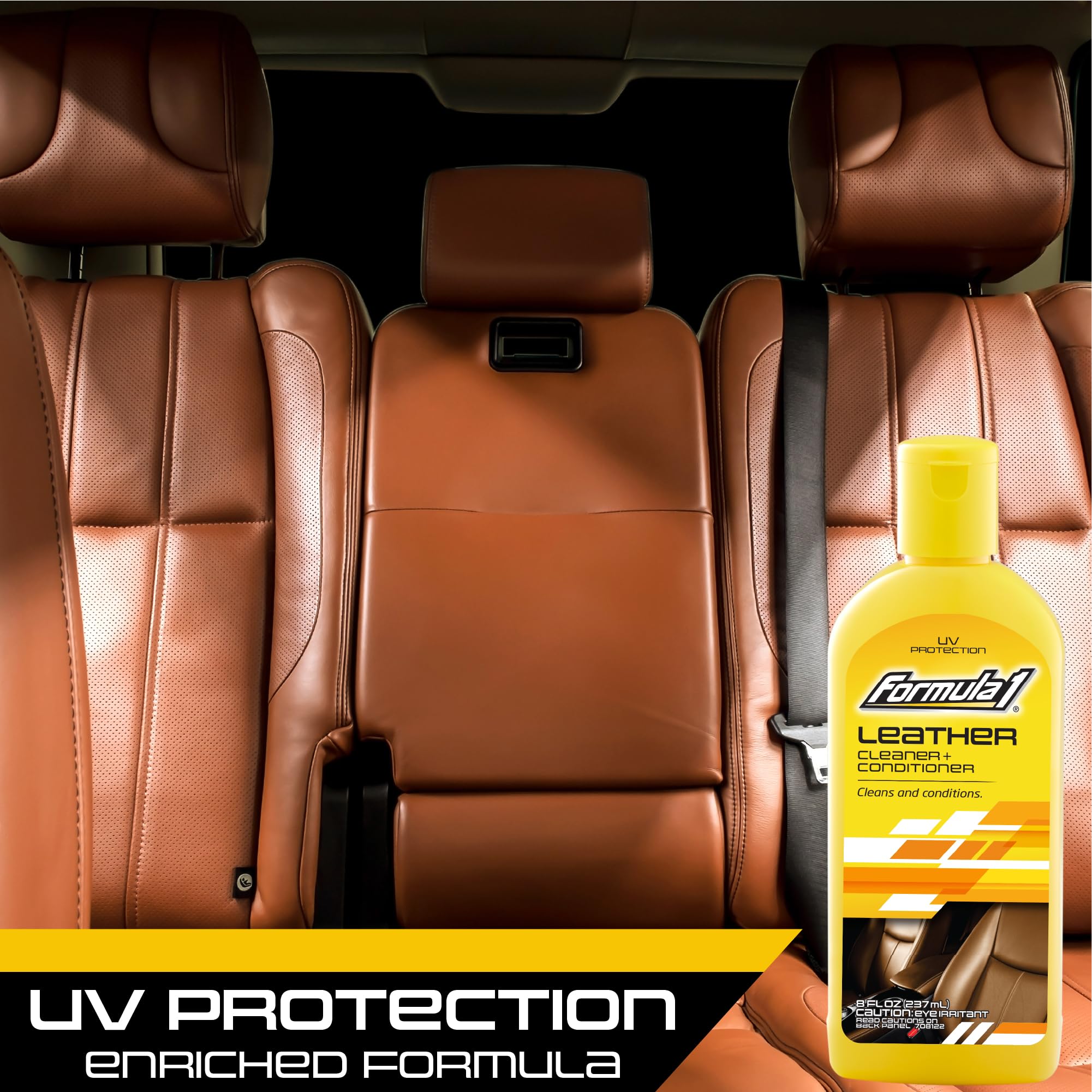 Formula 1 Leather Cleaner and Conditioner, Enriched Leather Conditioner for Car Interior & Upholstery, Shines & Protects, Car Cleaning Supplies, 8 oz