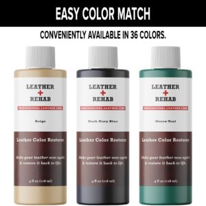 Leather Rehab Leather Color Restorer - Brown Maple - Repair Furniture, Couch, Car Seat, Shoes, Jacket and Boots - 4 oz.