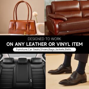 SANPAIR Leather Recoloring Balm Dark Brown & Mink Oil, Leather Couches Color Restorer,Leather Scratch Repair Cream, Brown Leather Dye, Dark Brown Leather Stain, Leather Restoration Kit for Furniture