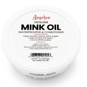 Angelus Mink Oil for Leather Boots 3oz | All-Natural Leather Conditioner, Cleaner, Waterproof, Soften, & Restore- Made in USA