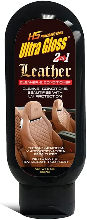 UCS Leather 2 in 1 Cleaner and Conditioner for car interior With UV Protection (8 oz)