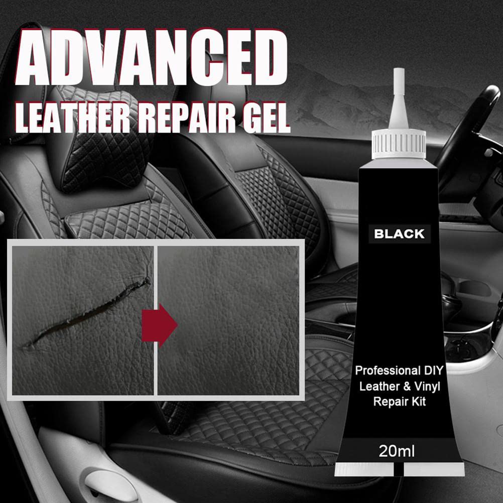 Leather Repair Kit, WBTY 20Ml Leather Repair Gel Leather Repair Cream Auto Maintenance Agent Coating Paste Leather Conditioner Restorer For Car Seats (black)