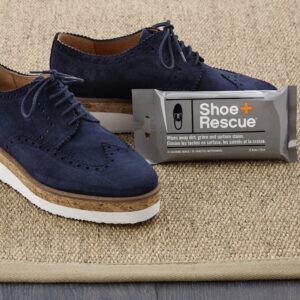 ShoeRescue all-natural cleaning wipes for leather and suede shoes. Remove surface stains & grime. Re-sealable pack of 15 wipes.