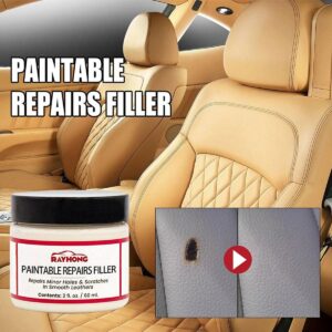 Alkyne Leather Filler,Leather Filling Paste,New Car Leather Filler Repair Cream,Leather Color Restorer Conditioner for Filling or Repairing Holes Scratches (1pc)