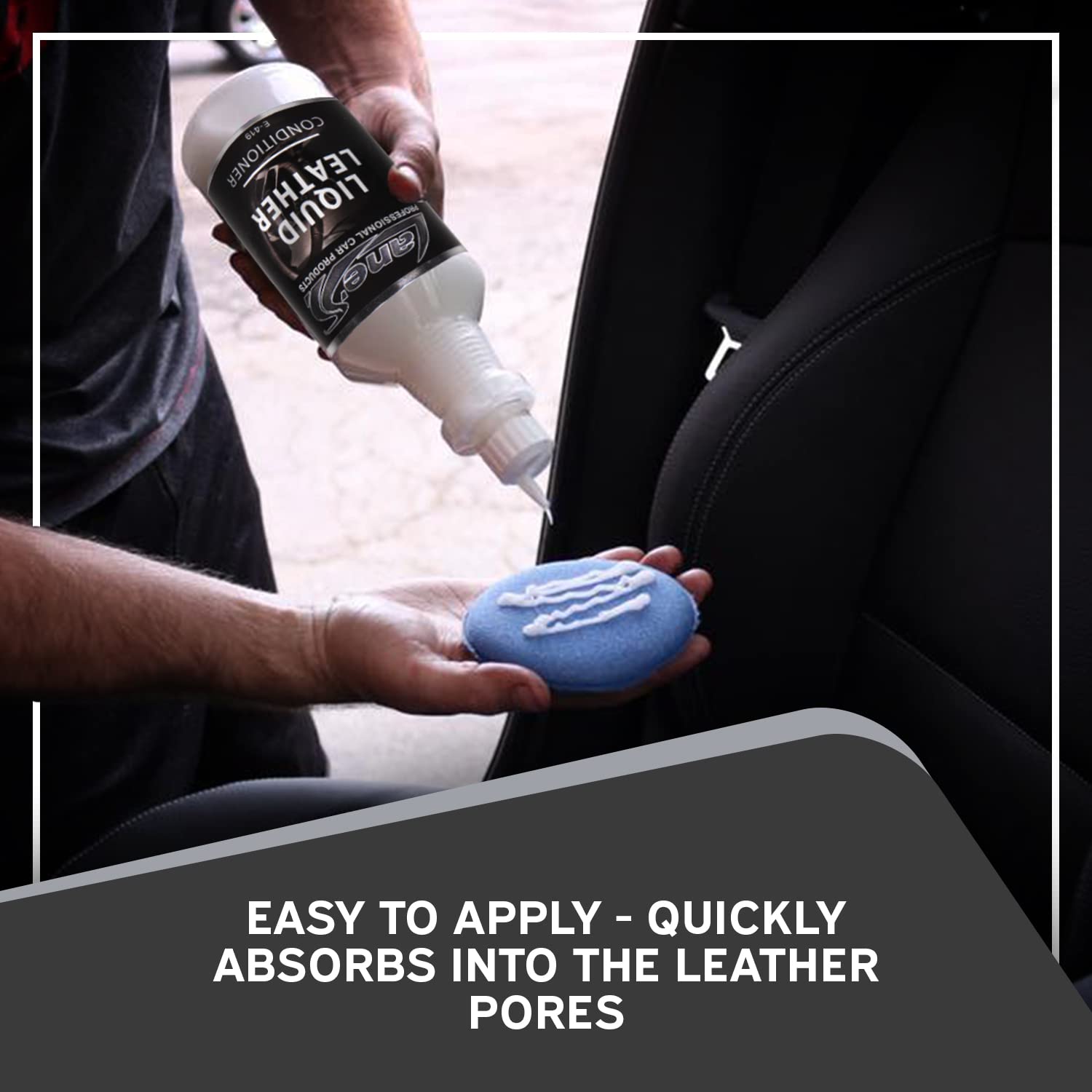 LANE'S Liquid Leather Conditioner- Car Leather Protection, Leather Conditioner- Softens leather, Revives Flexibility, Prevents Fading and Cracking, Easy Application (16 OZ)