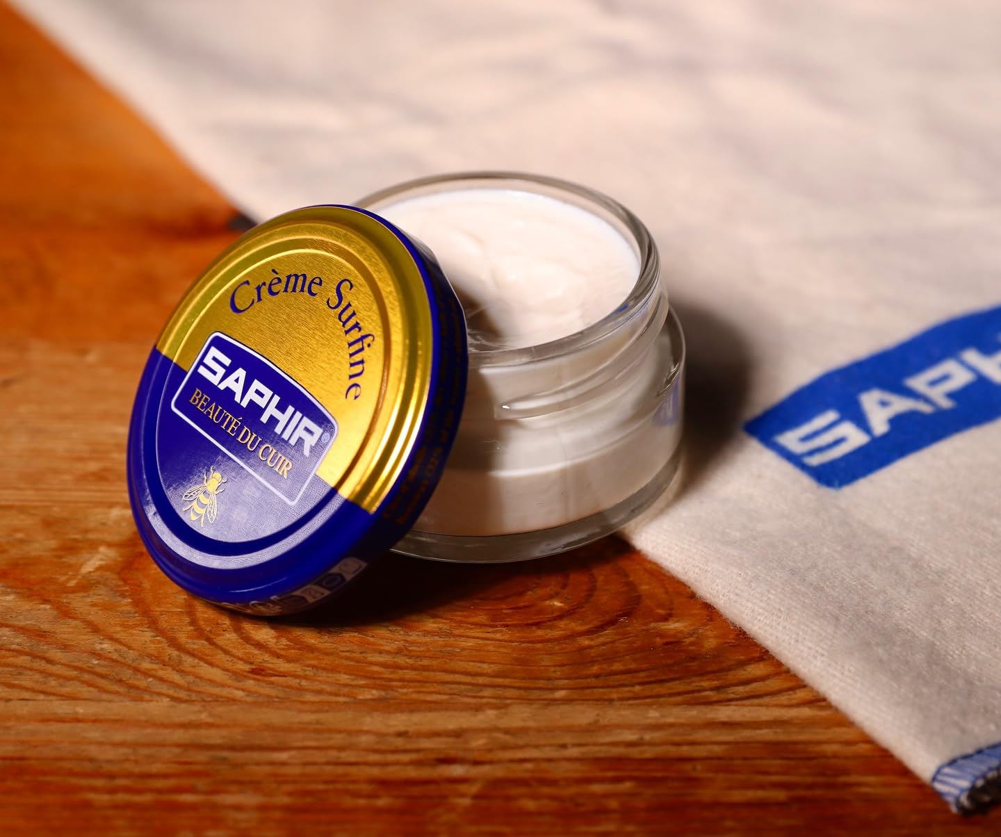 SAPHIR Creme Surfine Pommadier Shoe Polish - Beeswax Cream for Leather Products - Orange