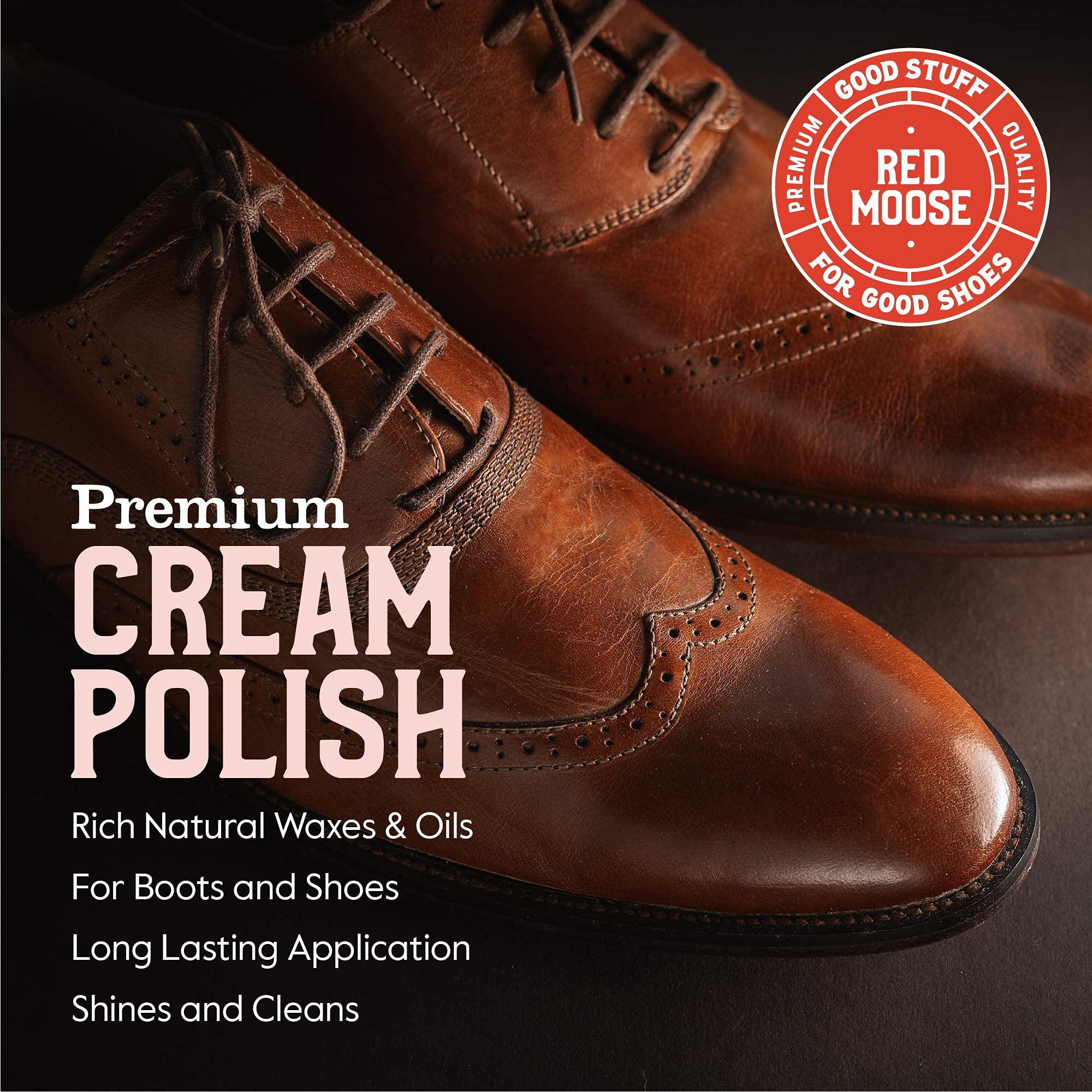 RED MOOSE Premium Boot and Shoe Cream Polish Neutral - Made in the USA