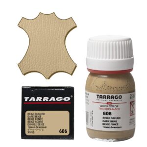 Tarrago Quick Color Dye Leather and Canvas Repair - 25 ml Leather Shoe Dye for Dyeing of Leather Footwear, Bags, Shoes, Jackets, Purses & More - Dark Beige #606