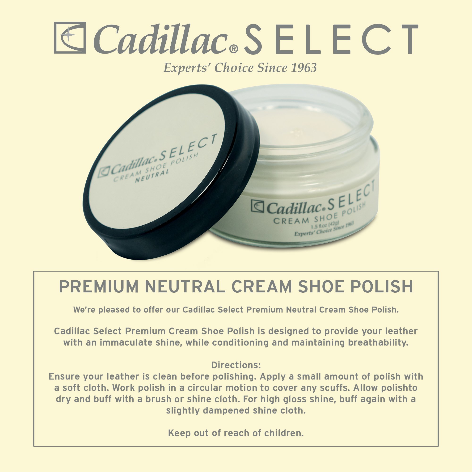 Cadillac Select Premium Cream Shoe Polish - Neutral