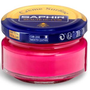 SAPHIR Creme Surfine Pommadier Shoe Polish - Beeswax Cream for Leather Products - Fuschia