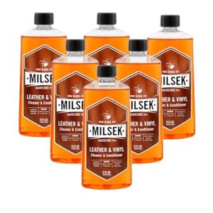 milsek leather & vinyl cleaner and conditioner, 12-ounce, pack of 6, orange, 6 count