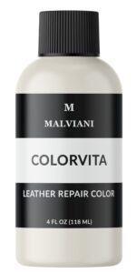 leather repair color restorer - white ivory - furniture, car seat, couch, vinyl, bag & shoes - 4 oz.