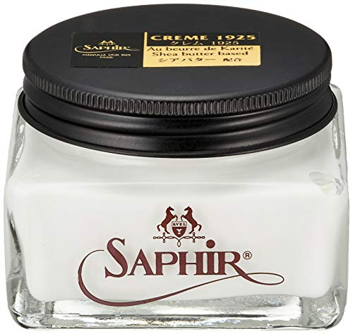 SAPHIR Medaille d'Or Pommadier Cream 75ml – Natural Cream Leather Shoe Polish, Leather Conditioner for Boots, Handbags (White)