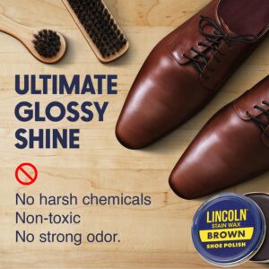 Lincoln Stain Wax Shoe Polish Black, Brown, Neutral Variety 3 fl oz, 3 Pack