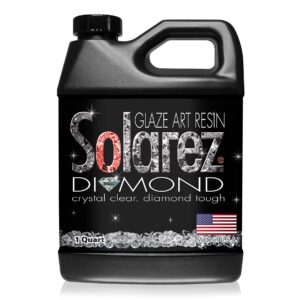 SOLAREZ Diamond Glaze UV Cure Art Resin - Durable, Glossy, Water Clear, Scratch Resistant - Small Cast Jewelry, Fishing Lures, Dolls, Hobby, RC, Crafts ~ Cures in Mins, NO ODOR, Made in USA (Quart)