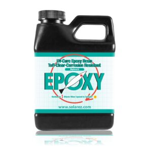 SOLAREZ Bisphenol-A (pint) UV Cure Epoxy Resin ~ Clear Gloss Industrial Standard Epoxy Resin, Corrosion Resistant, Non-Hazmat, 1-min Cure Direct Sun, Boats, Canoes, Wood, Fiberglass, Made in The USA