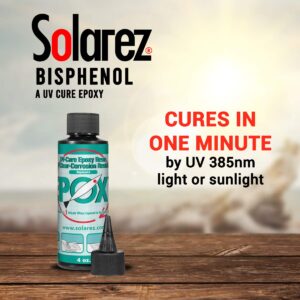 SOLAREZ Bisphenol-A (pint) UV Cure Epoxy Resin ~ Clear Gloss Industrial Standard Epoxy Resin, Corrosion Resistant, Non-Hazmat, 1-min Cure Direct Sun, Boats, Canoes, Wood, Fiberglass, Made in The USA