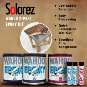 Solarez WAHOO 2-Part Epoxy Kit (Resin + Hardener) (3 Oz) Clear Aliphatic Epoxy Resin ~ Low Viscosity, Quick Lamination Wet-Out, Low Bubble Retention, A1 Filler Acceptance ~Made in The USA!