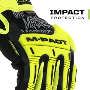 Mechanix Wear Size 8 M-Pact E5 Armortex And TrekDry And D3O Hi-Viz Cut Resistant Gloves, Fluorescent Yellow & Black, Small (SMP-C91-008)