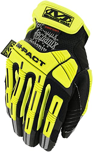 Mechanix Wear Size 8 M-Pact E5 Armortex And TrekDry And D3O Hi-Viz Cut Resistant Gloves, Fluorescent Yellow & Black, Small (SMP-C91-008)