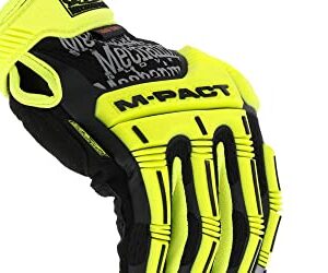 Mechanix Wear Size 8 M-Pact E5 Armortex And TrekDry And D3O Hi-Viz Cut Resistant Gloves, Fluorescent Yellow & Black, Small (SMP-C91-008)