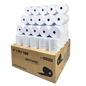 (40 Rolls) 3" x 165' 1 Ply Bond (Non –Thermal) Made in USA STAR SP 700 Kitchen Printer Paper POS Receipt Cash Register for SRP 275 SMP 200 TMU200 MP500 NCR 2174 XR200 IMPACT Printers Requires Ribbons